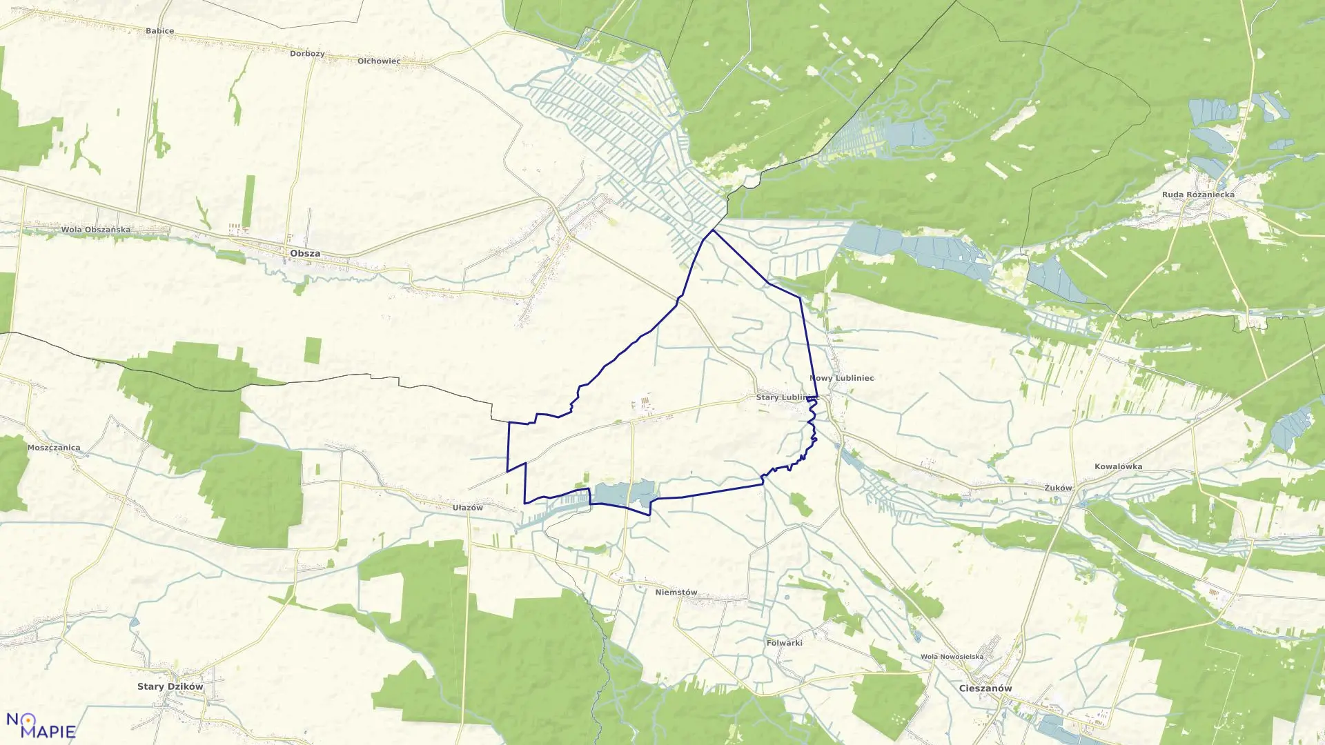 Mapa obrębu Stary Lubliniec w gminie Cieszanów